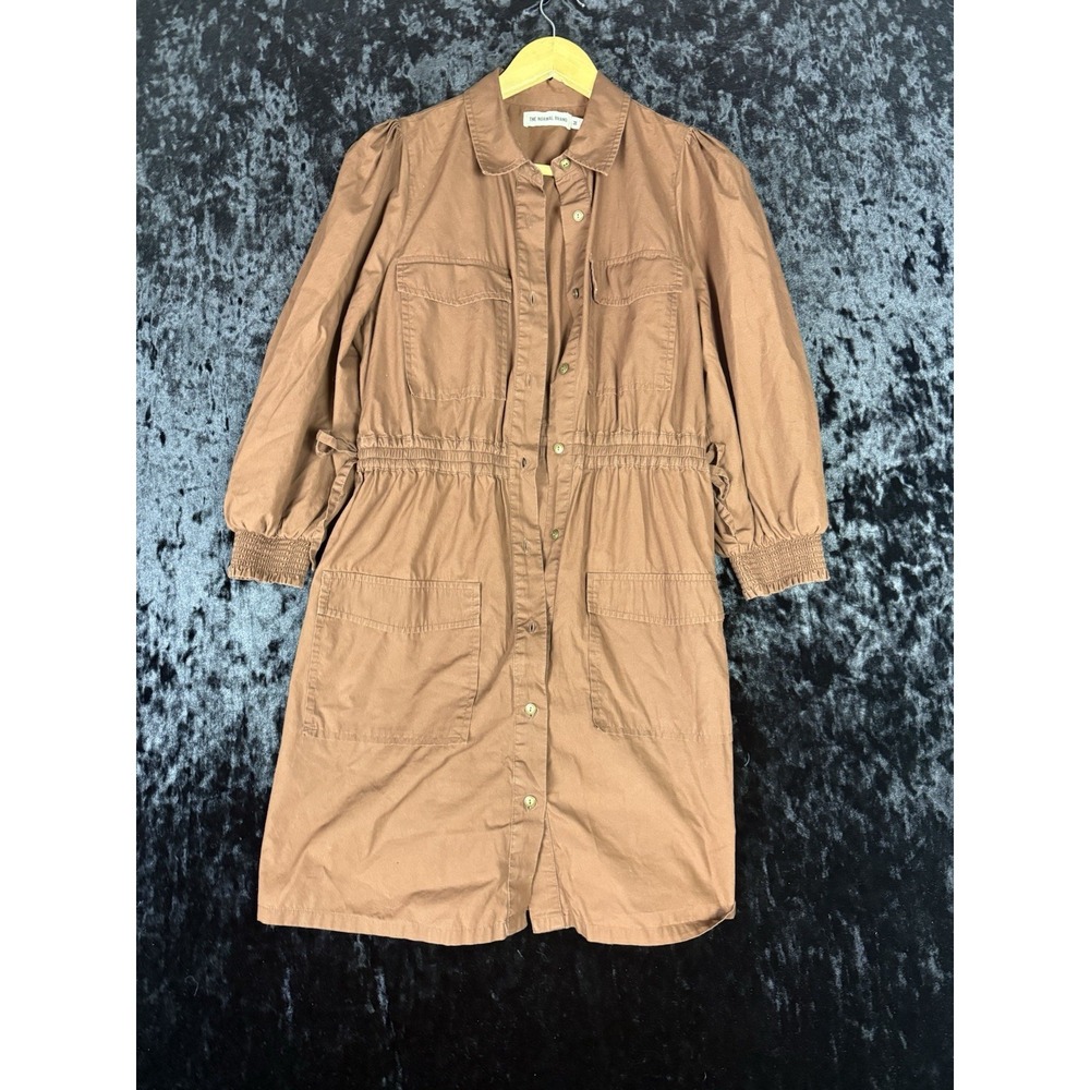 The Normal brand Avery Utility Dress Womens M Brown Espresso Button Down